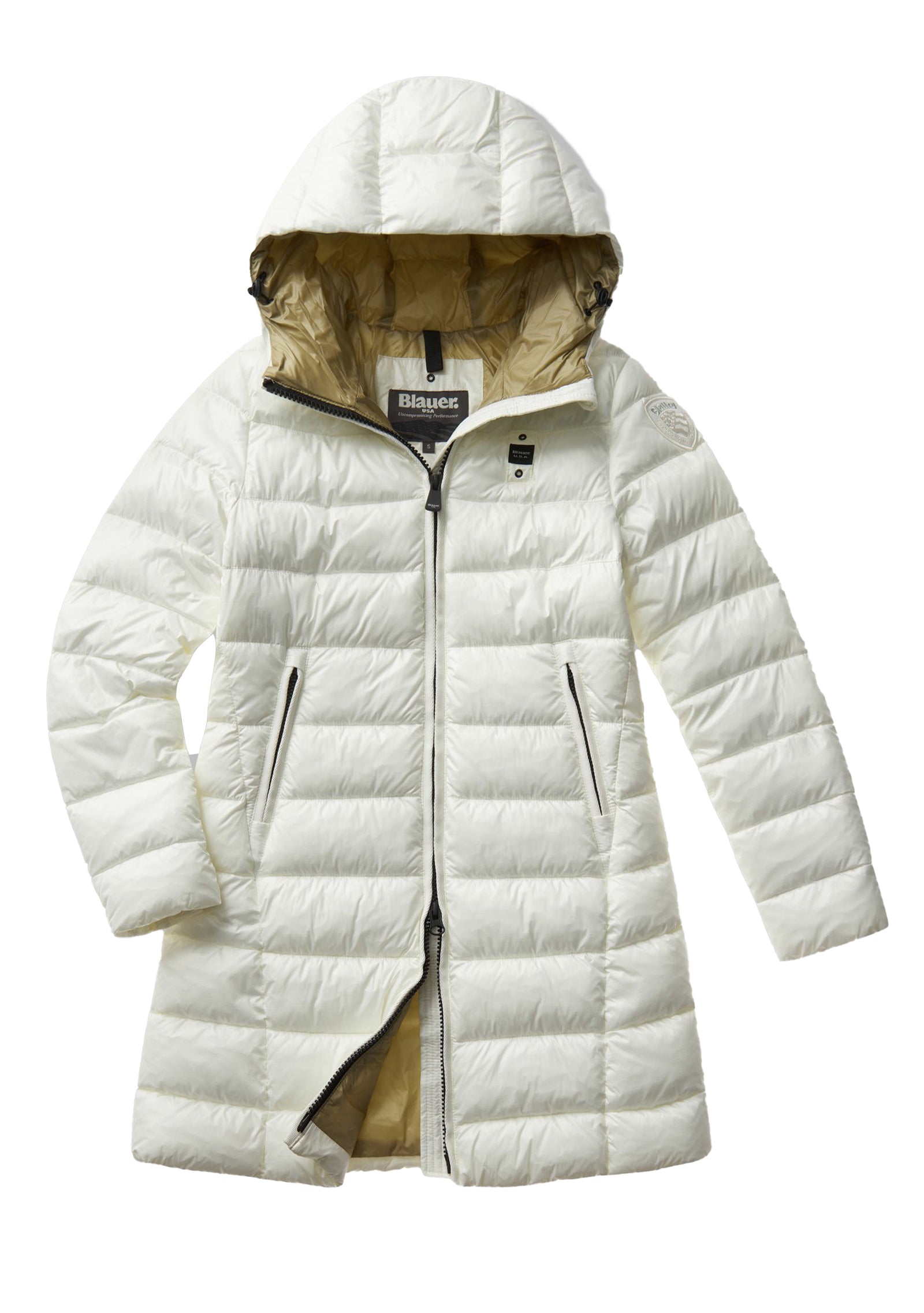 Piumino Adelaide lungo bianco latte