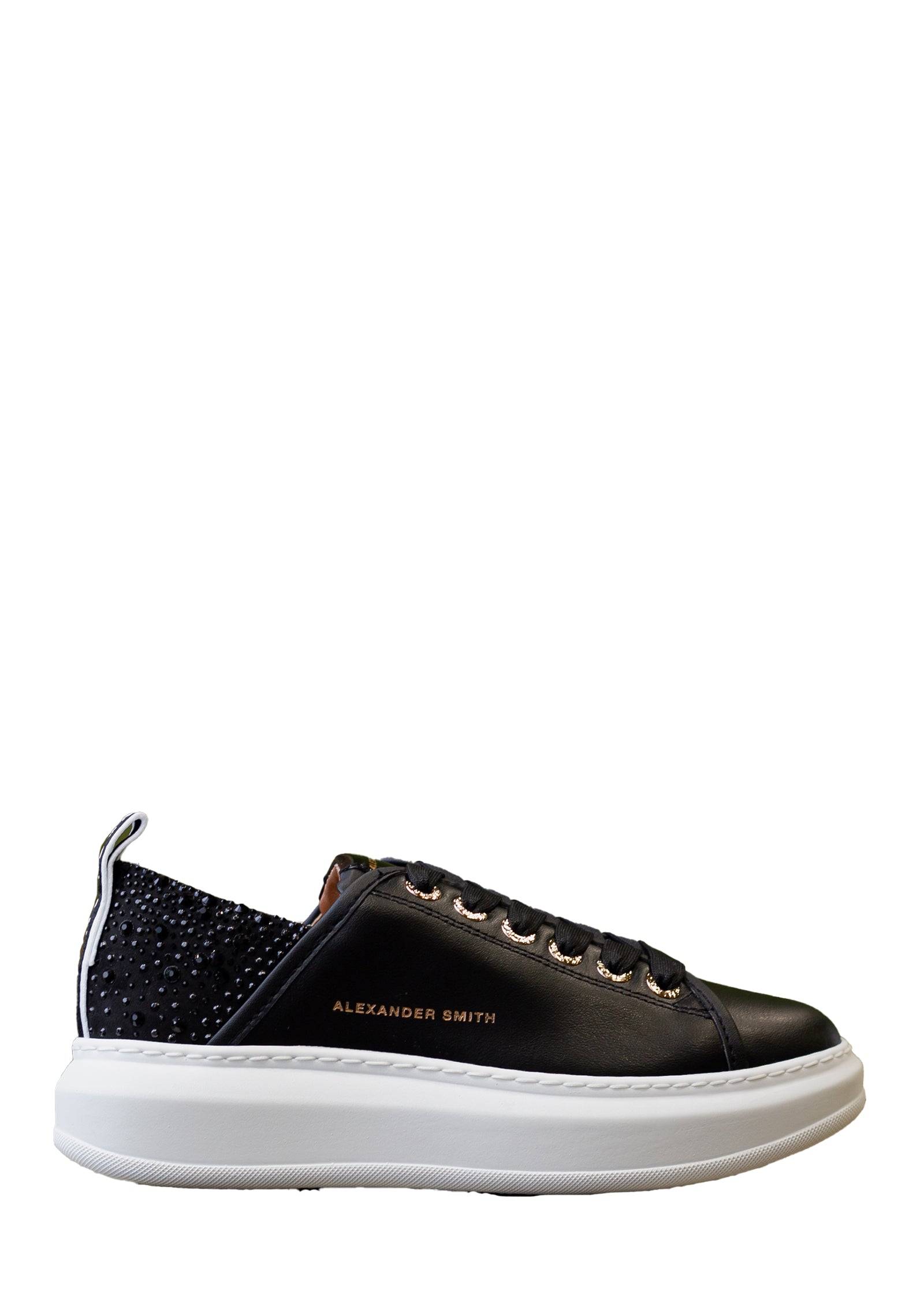 Sneakers Wemblay con strass in nero