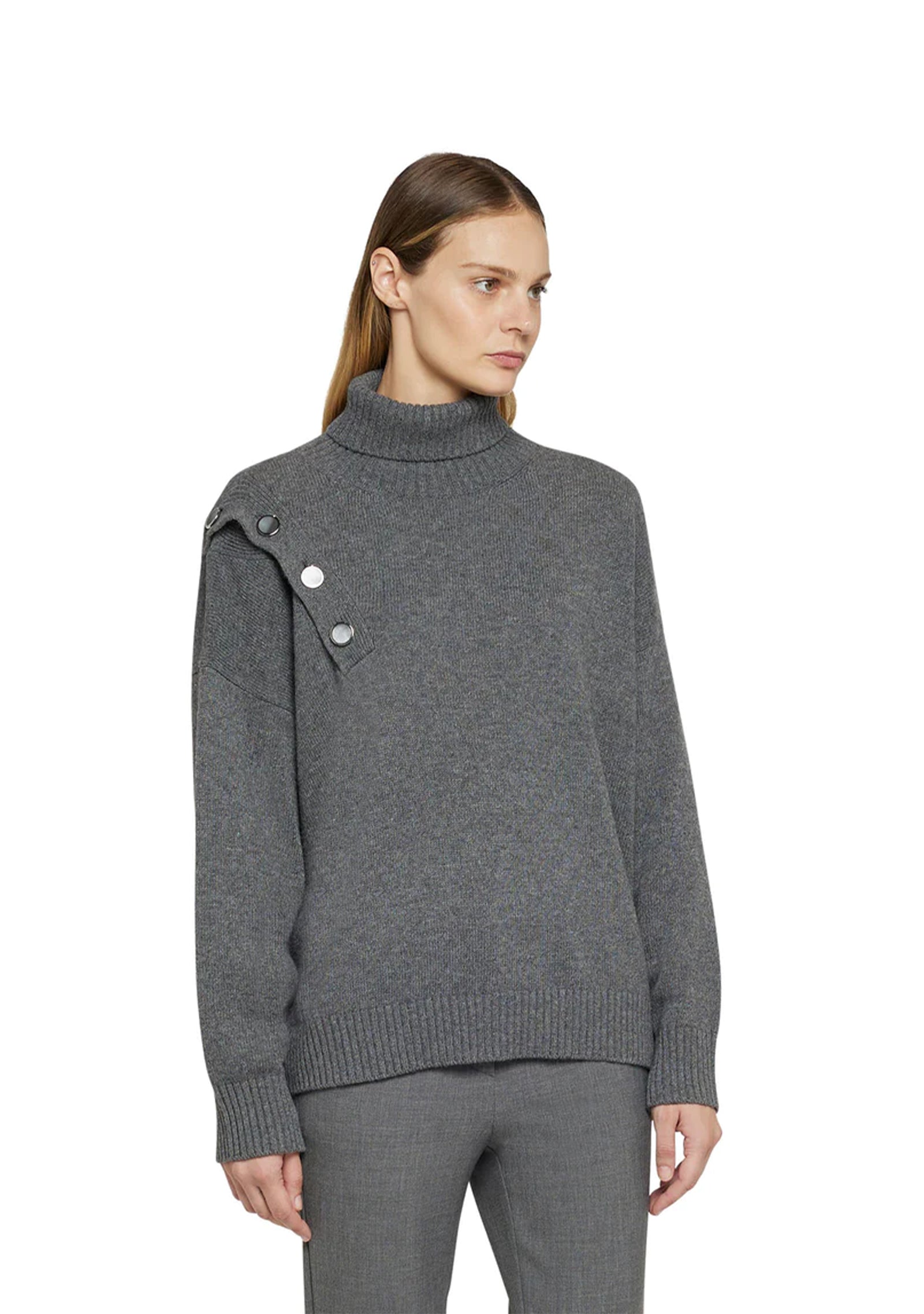 Maglia con dettaglio bottoni grigio