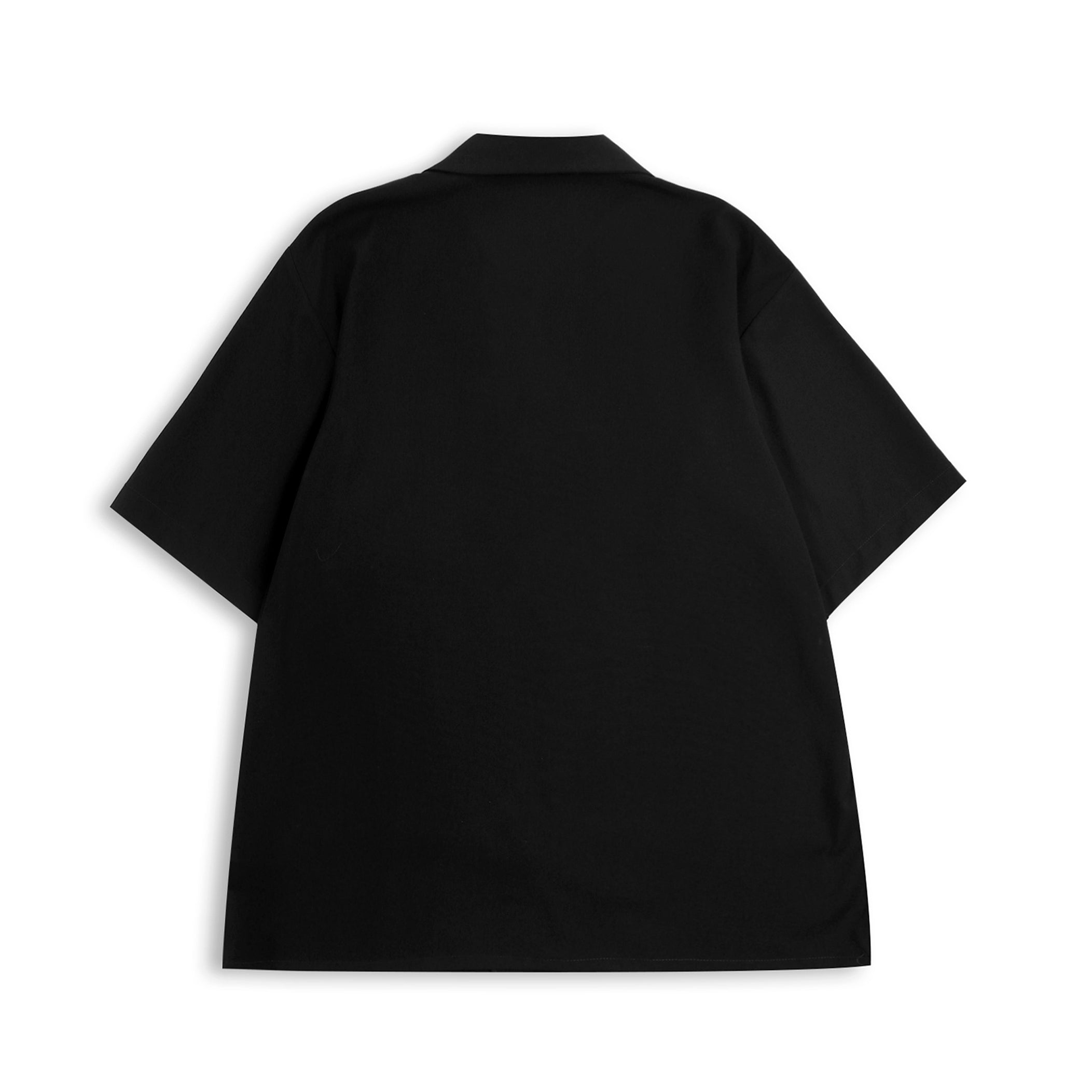 Camicia con toppe in appoggio nero